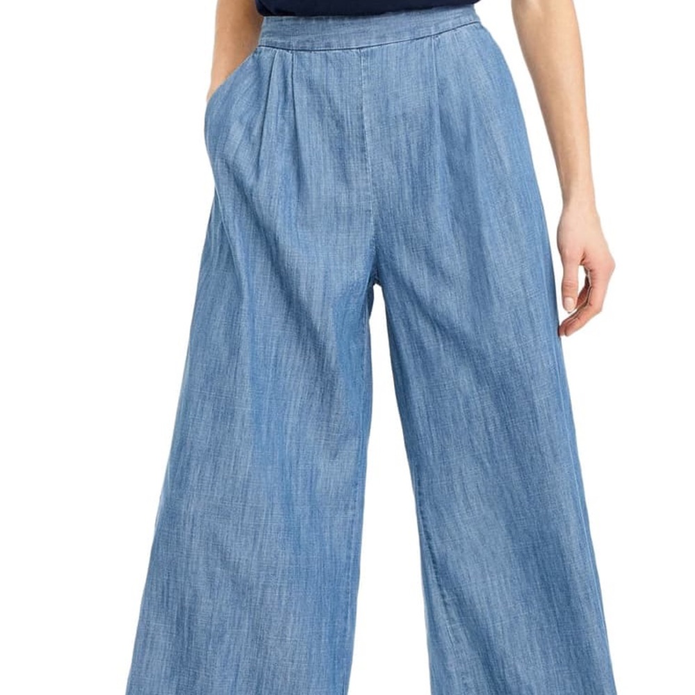 J crew wide legged cropped chambray pants, NWT
